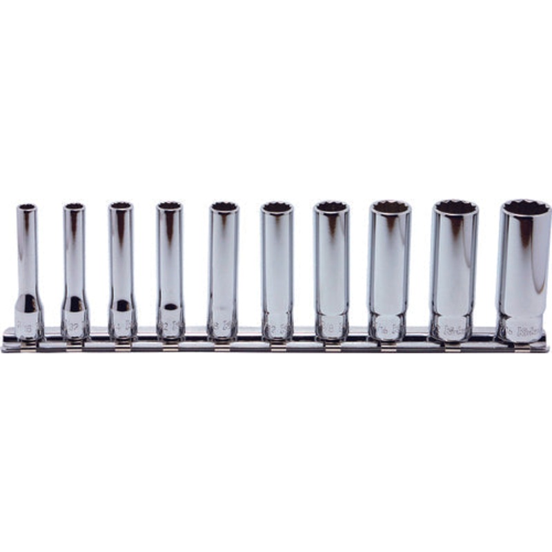 Ko-ken Tools 1/4 Sq. Dr. Aerospace 12 Point Deep SAE Chrome Socket set – 10 piece