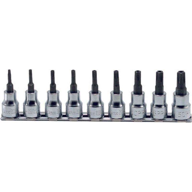 Ko-ken Tools 3/8 Sq. Dr. 9 Piece Tamper-Resistant TORXplus Bit Socket set 10IPR-50IPR