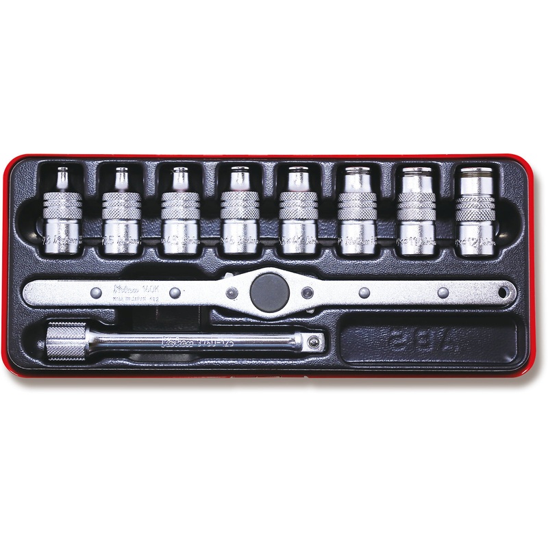 Ko-ken Tools 3/8 Sq. Dr. Tap Holder Set 10 pieces