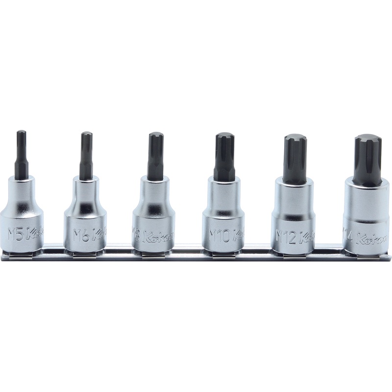 Ko-ken Tools 6 Piece 1/2 Sq. Dr. Ribe-CV Bit Socket Set M5-M16