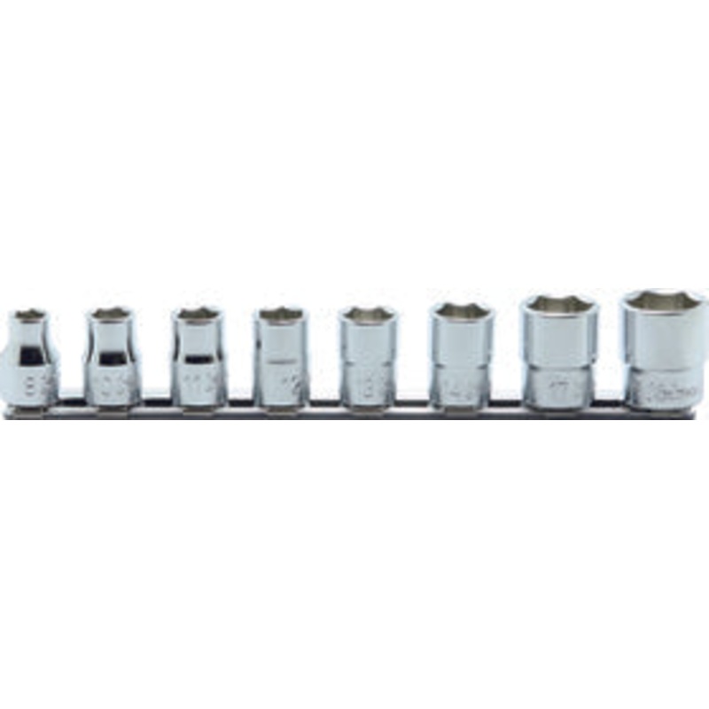 Ko-ken Tools 8 Piece 3/8 Sq. Dr. 12 Point, Metric, Chrome Socket Set