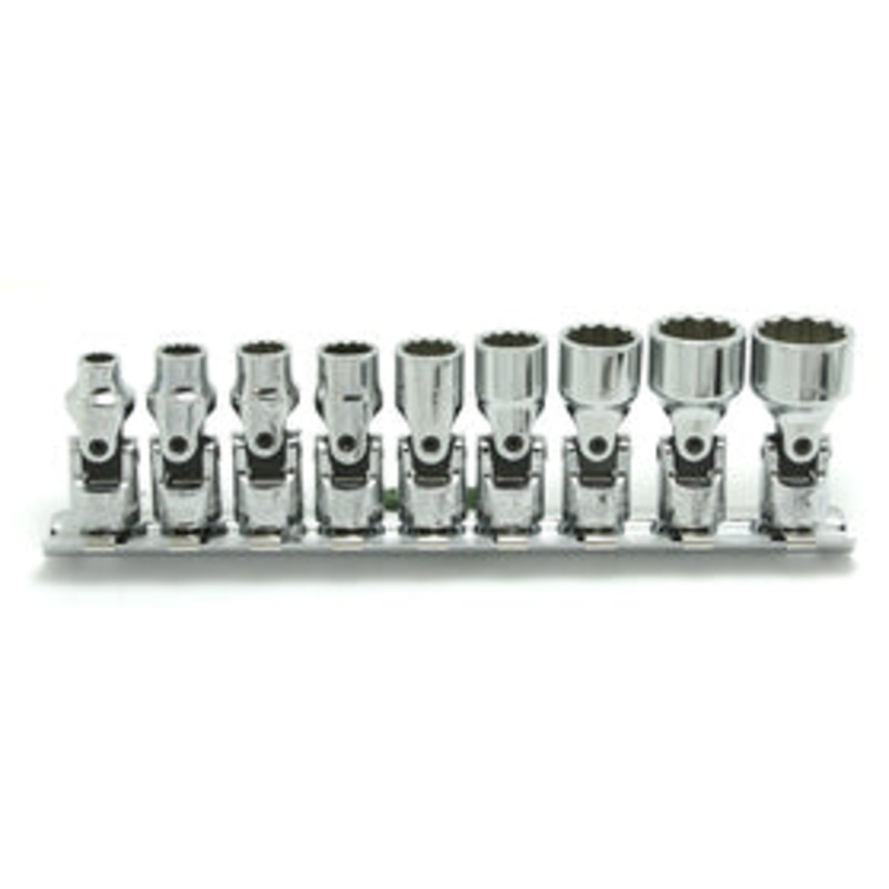 Ko-ken Tools 1/4 Sq. Dr. 12 point SAE Universal Chrome Socket set (3/16-9/16) – 9 pieces