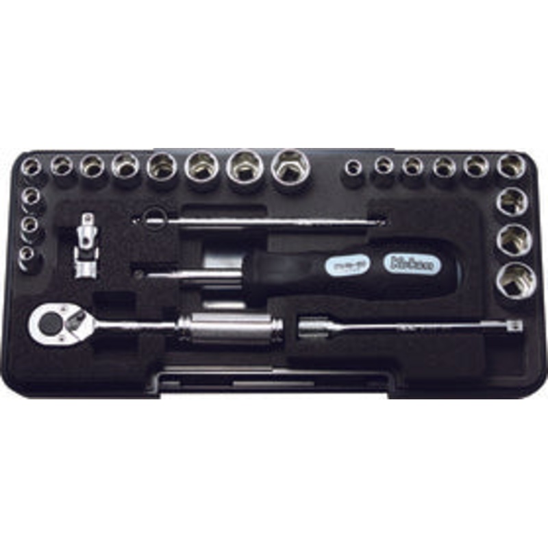 Ko-ken Tools 1/4 Sq. Dr. 6 point Socket set 6 point Plastic Case 25 pieces