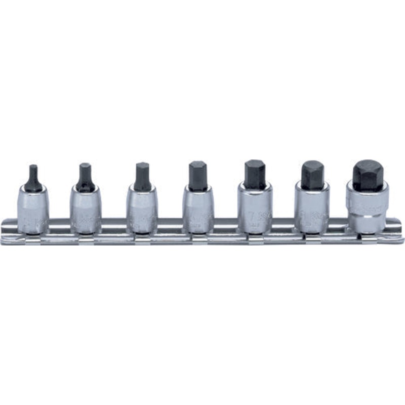 Ko-ken Tools 1/4 Sq. Dr. Socket set 3-10mm Hex Length 25mm 7 pieces