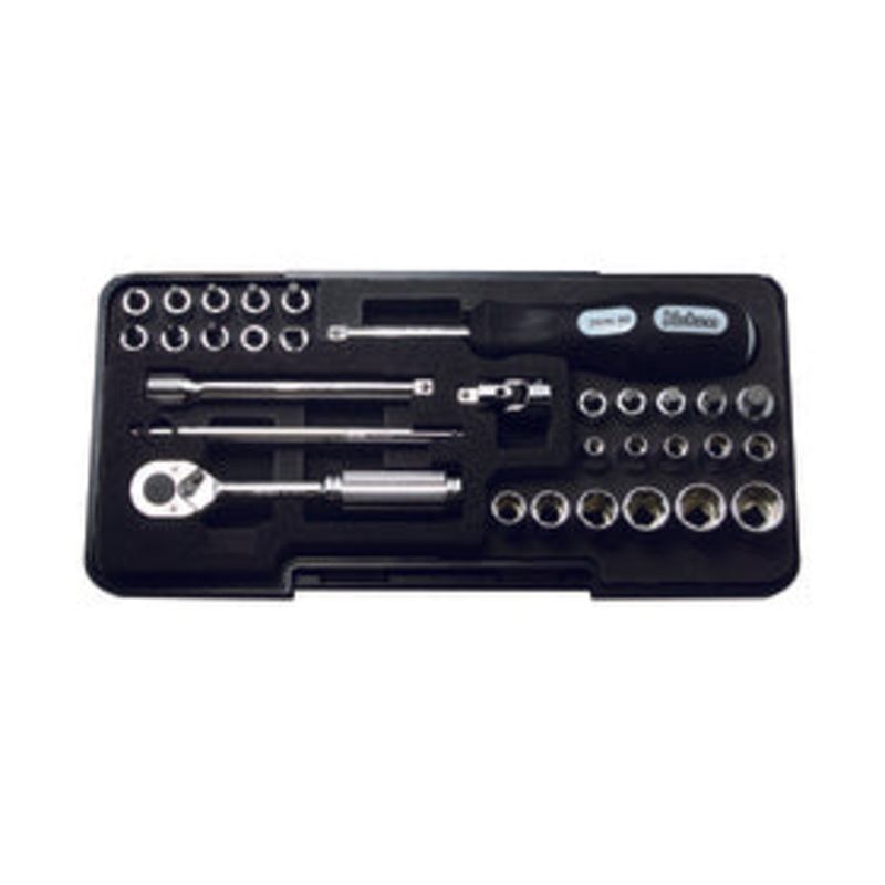 Ko-ken Tools 1/4 Sq. Dr. Socket set 6 point Plastic Case 31 pieces