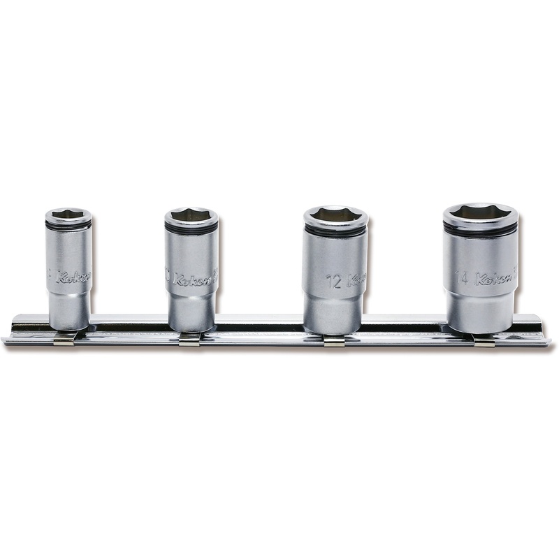 Ko-ken Tools 1/4 Sq. Dr. Socket set 8-14mm Nut Grip 4 pieces