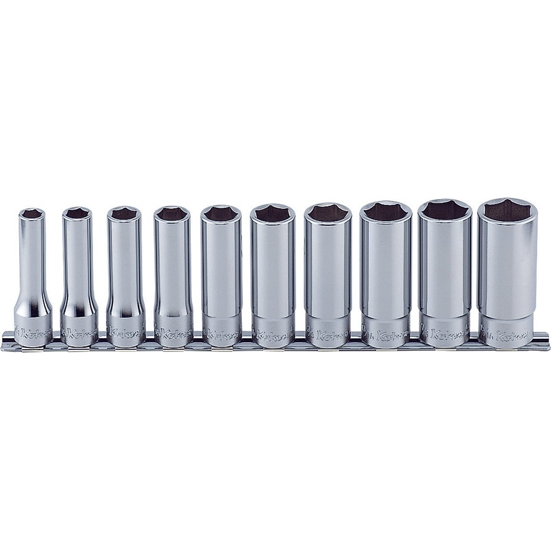 Ko-ken Tools 10 piece 1/2 Sq. Dr. 12 Point Deep SAE Socket Set