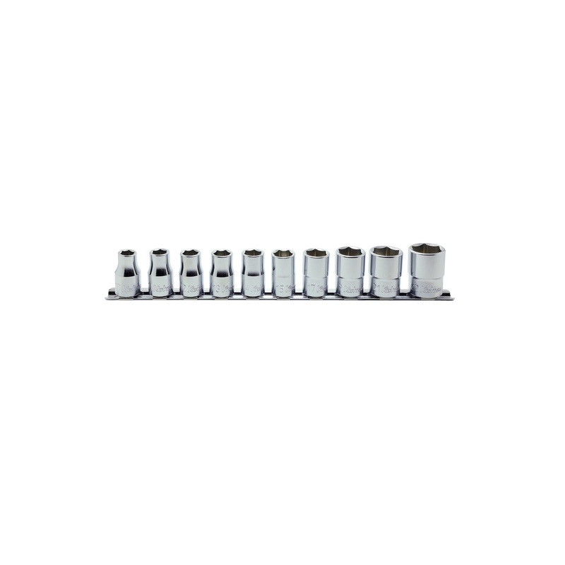 Ko-ken Tools 10 Piece 1/2 Sq. Dr. 6 point, Metric, Chrome Socket Set