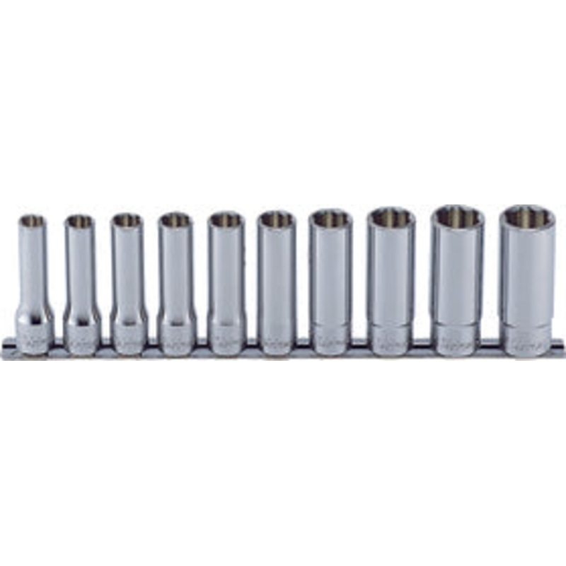 Ko-ken Tools 10 piece 1/2 Sq. Dr. Surface Drive, Deep, Metric, 6 Point Socket Set