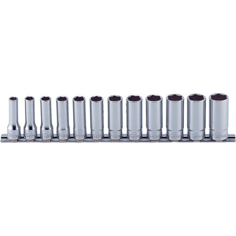 Ko-ken Tools 12 Piece 3/8 Sq. Dr. 6 point Metric Deep Chrome Socket set 8mm-19mm