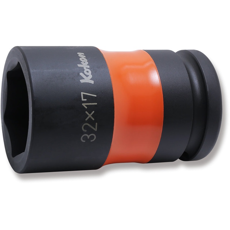 Ko-ken Tools 3/4 Sq. Dr. Rear Wheel Nut Socket 32 x 17mm Hex x Square 75mm Color coded