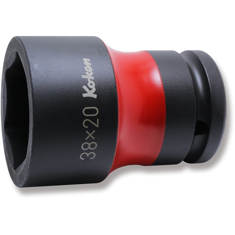 Ko-ken Tools 3/4 Sq. Dr. Rear Wheel Nut Socket 38 x 20mm Hex x Square 75mm Color coded