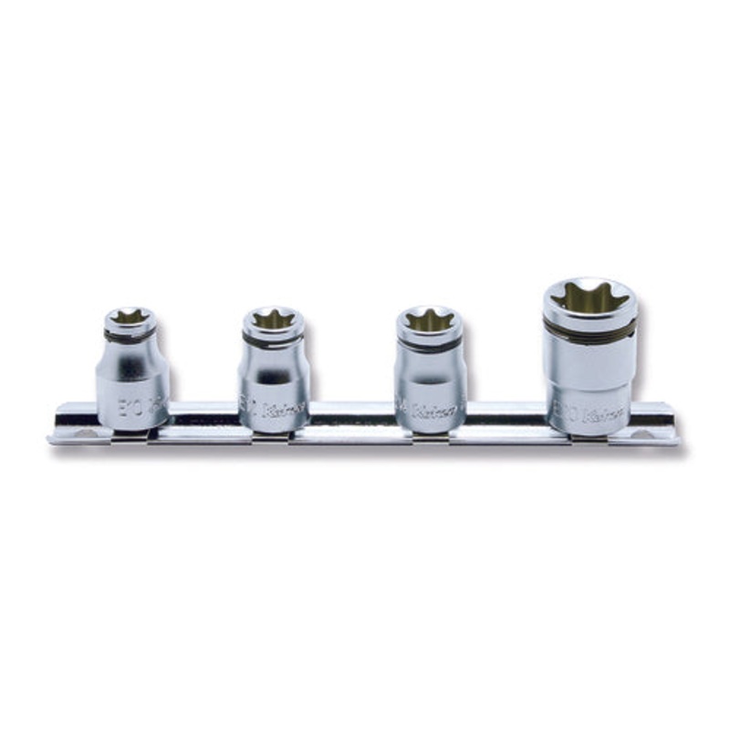 Ko-ken Tools 3/8 Sq. Dr. 4 Piece NUT GRIP TORX Socket set E10-E20