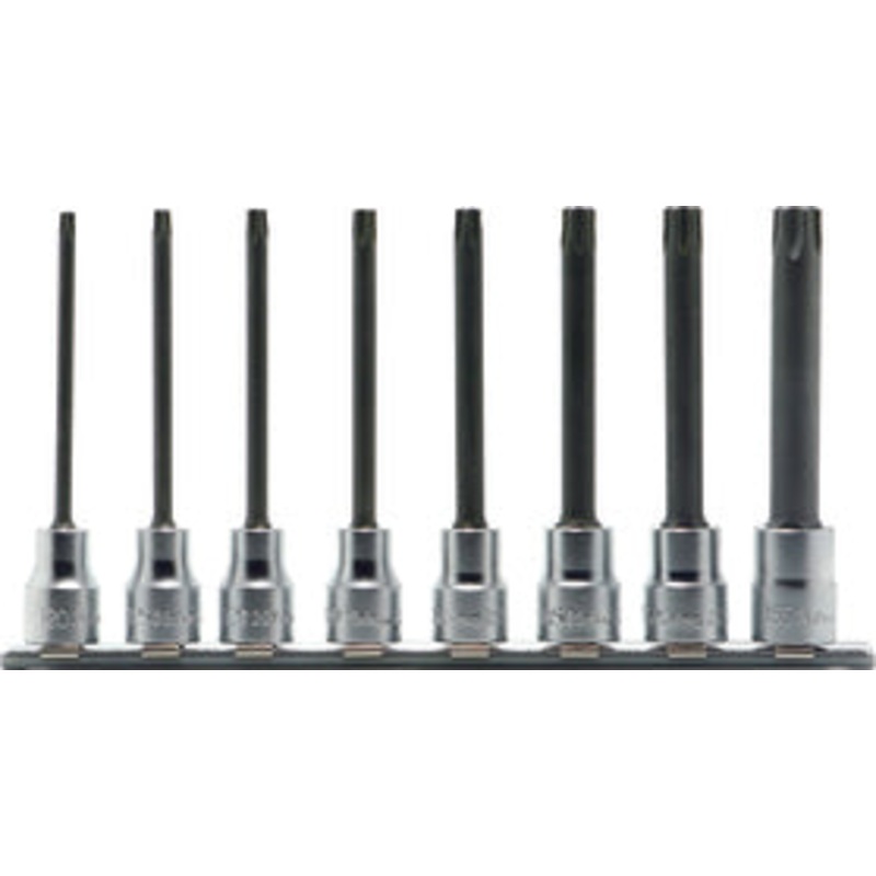 Ko-ken Tools 3/8 Sq. Dr. 8 Piece Round Shank TORX Bit Socket set T20-T55