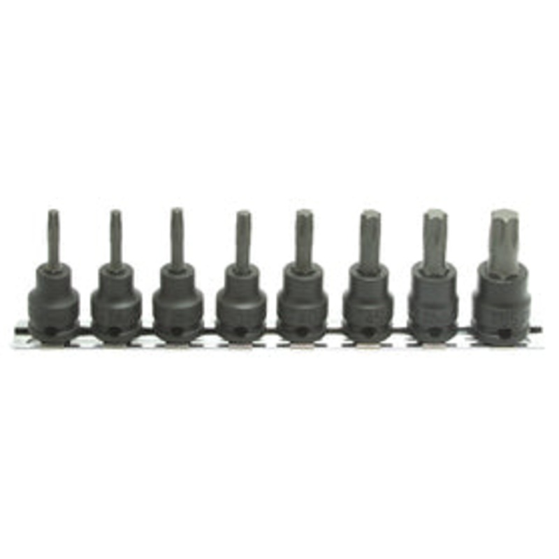 Ko-ken Tools 3/8 Sq. Dr. 8 Piece TORX Bit Socket set T20-T55 Length 50mm