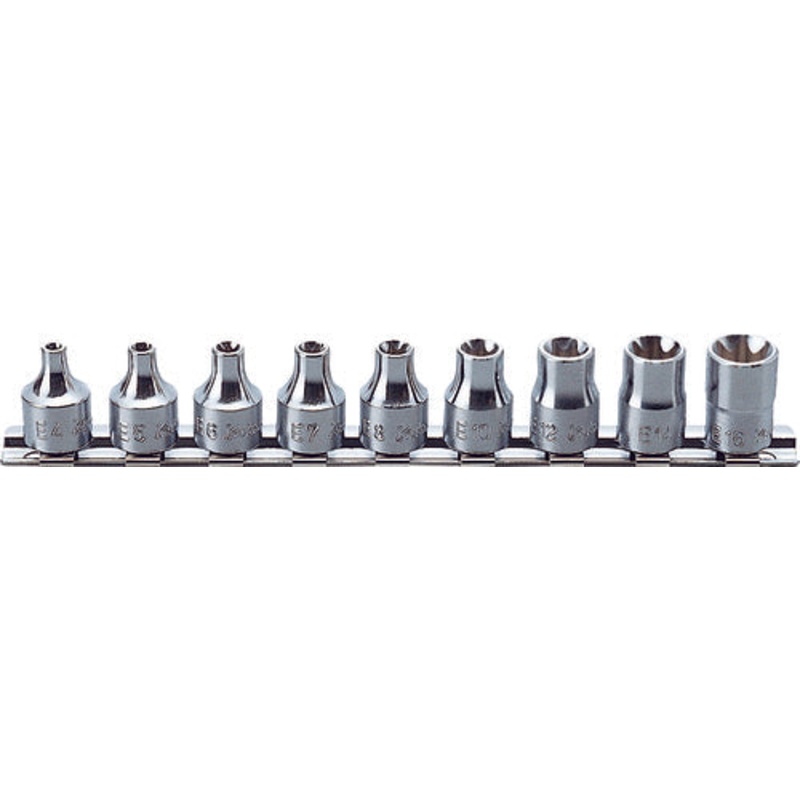 Ko-ken Tools 3/8 Sq. Dr. 9 Piece TORX Socket Set E4-E16