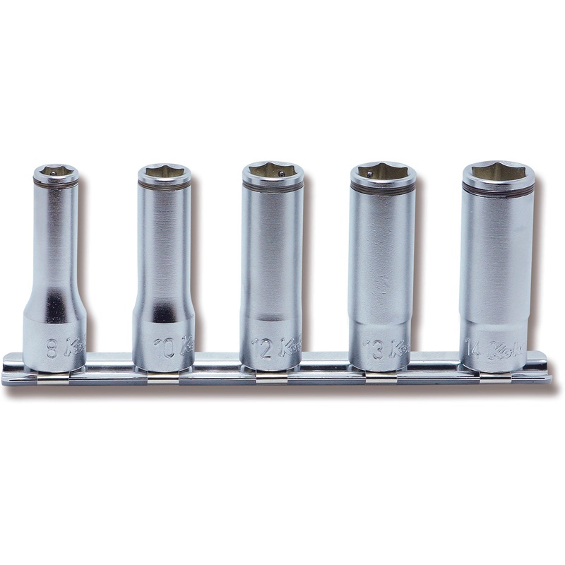 Ko-ken Tools 3/8 Sq. Dr. Deep NUT GRIP Socket Set 8mm-14mm – 5 pieces