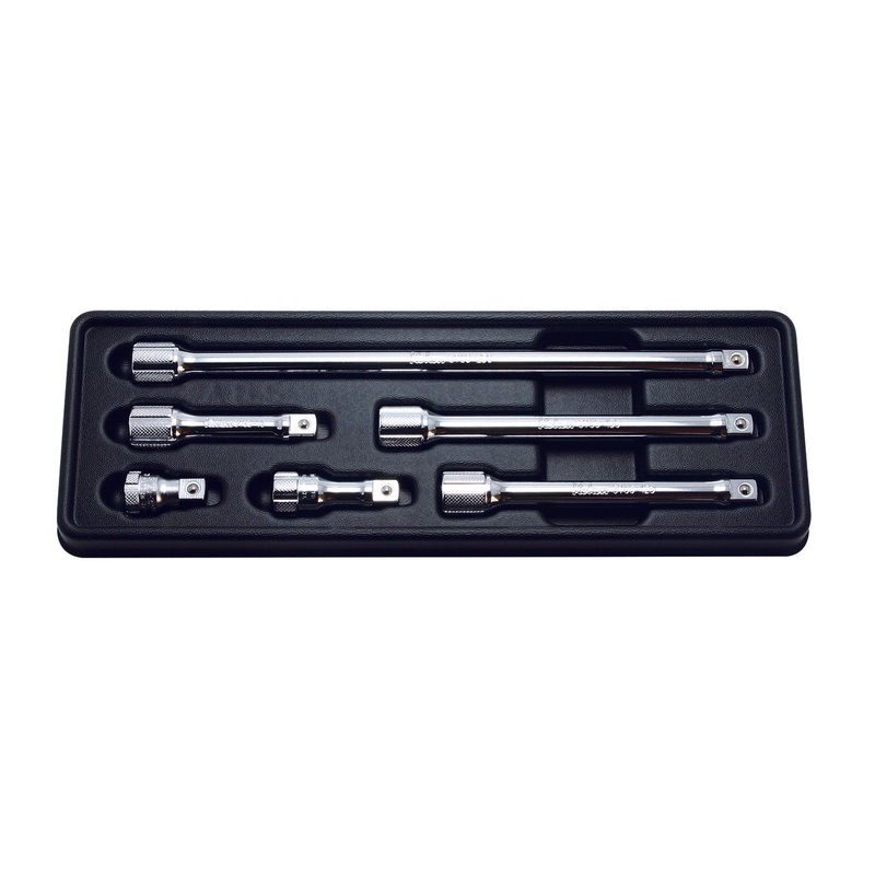 Ko-ken Tools 3/8 Sq. Dr. Extension Bar set 32-250mm ABS Tray 6 pieces