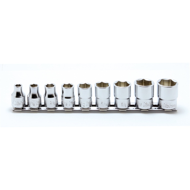 Ko-ken Tools 3/8 Sq. Dr. Socket set 1/4-3/4 6 point 200mm 9 pieces