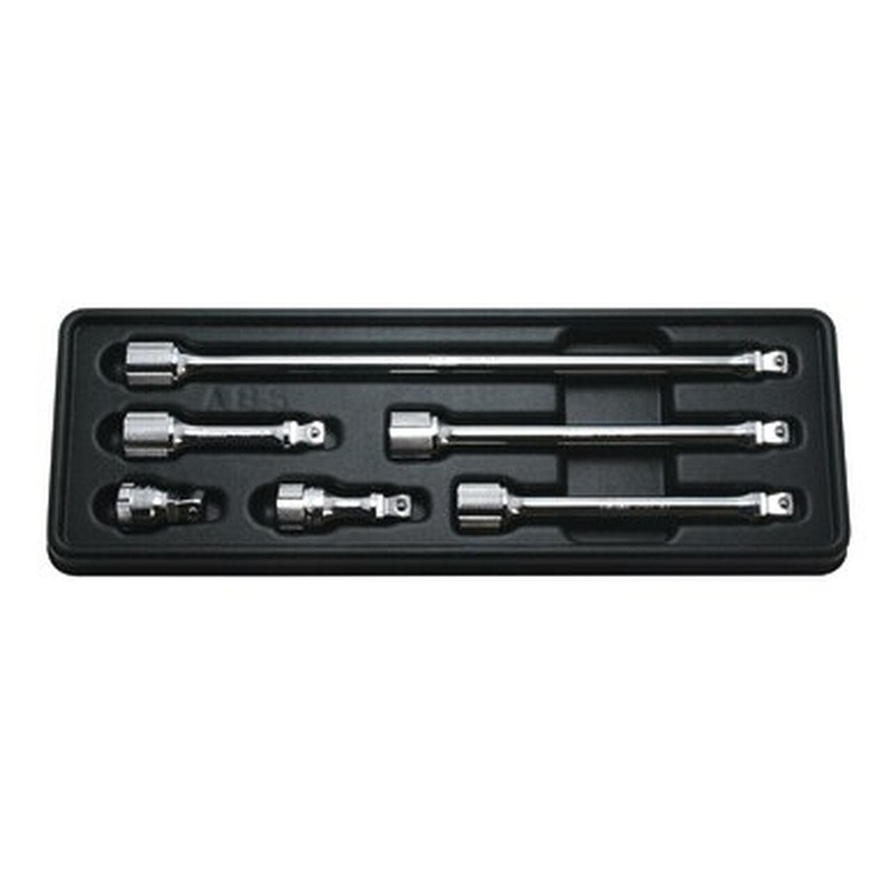 Ko-ken Tools 3/8 Sq. Dr. Wobble-Fix Extension Bar set 32-250mm ABS Tray 6 pieces