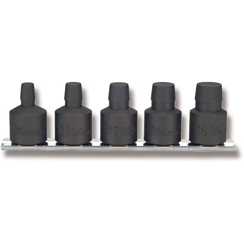 Ko-ken Tools 5 Piece 1/2 Sq. Dr. 37mm Bolt Twister Socket Set 8mm-16mm
