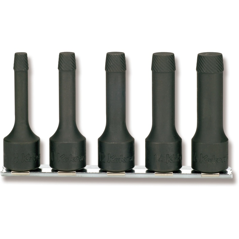 Ko-ken Tools 5 piece 1/2 Sq. Dr. 75mm Bolt Twister Socket Set 8mm-16mm