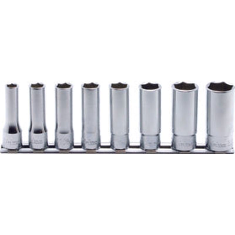 Ko-ken Tools 8 Piece 3/8 Sq. Dr. 6 point Metric Chrome Deep Socket Set 8mm-19mm