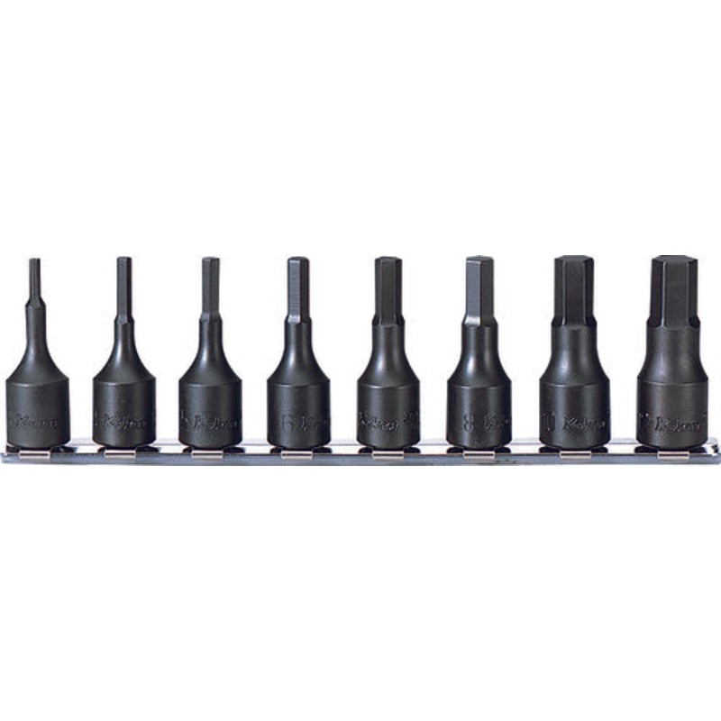 Ko-ken Tools 8 Piece 3/8 Sq. Dr. Impact SAE Hex Bit Socket Set 1/8-1/2