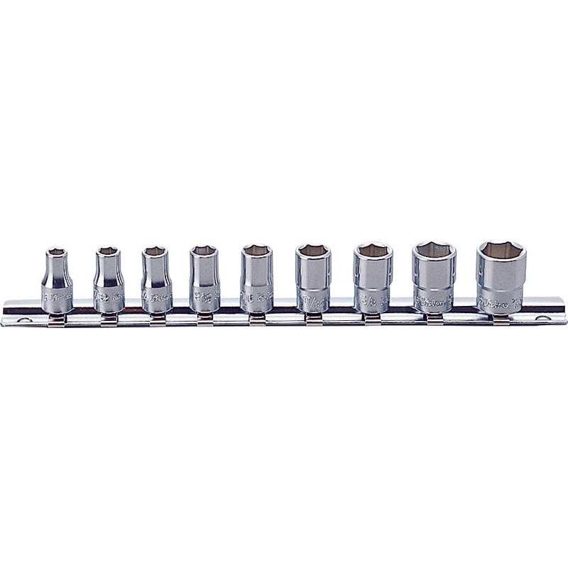 Ko-ken Tools 9 Piece 1/4 Sq. Dr. 6 point SAE Socket set 3/16-1/2