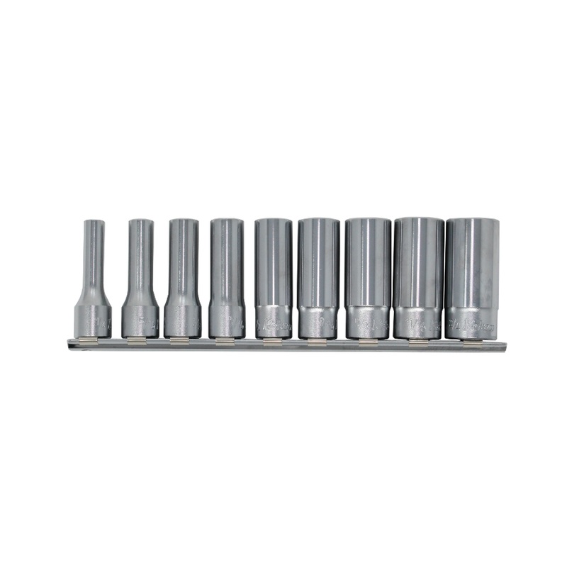Ko-ken Tools 9 Piece 3/8 Sq. Dr. 6 point SAE Deep Socket set 1/4-3/4