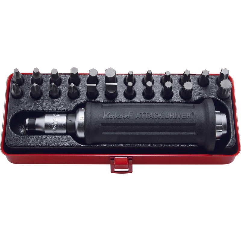 Ko-ken Tools 1/2 Sq. Dr. Attack Driver Set Rubber Grip 25 pieces