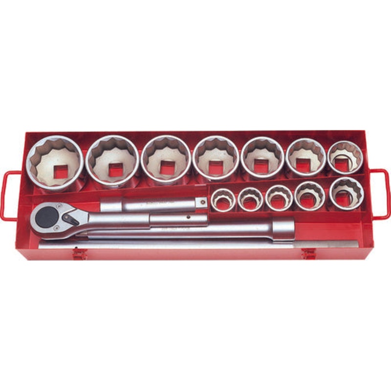 Ko-ken Tools 1 Sq. Dr. 15 Piece 12-Point Metric Socket Set 32-80mm