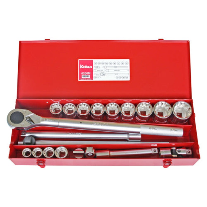 Ko-ken Tools 3/4 Sq. Dr. Socket Set 12 point 20 pieces