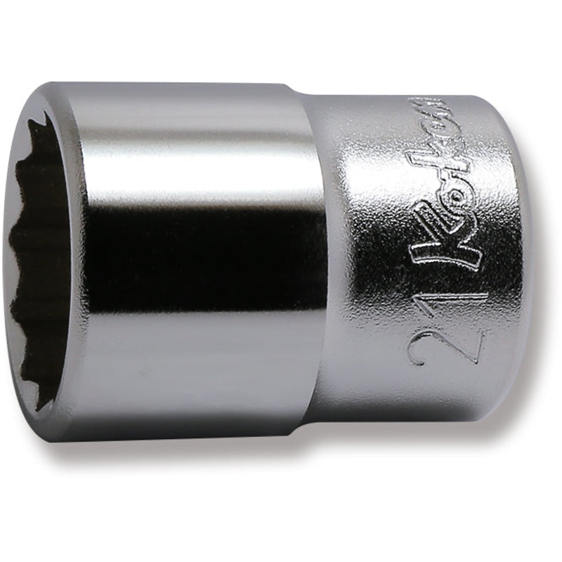 Ko-ken Tools 1/2 Sq. Dr. Chrome Metric 12 Point Socket 21mm