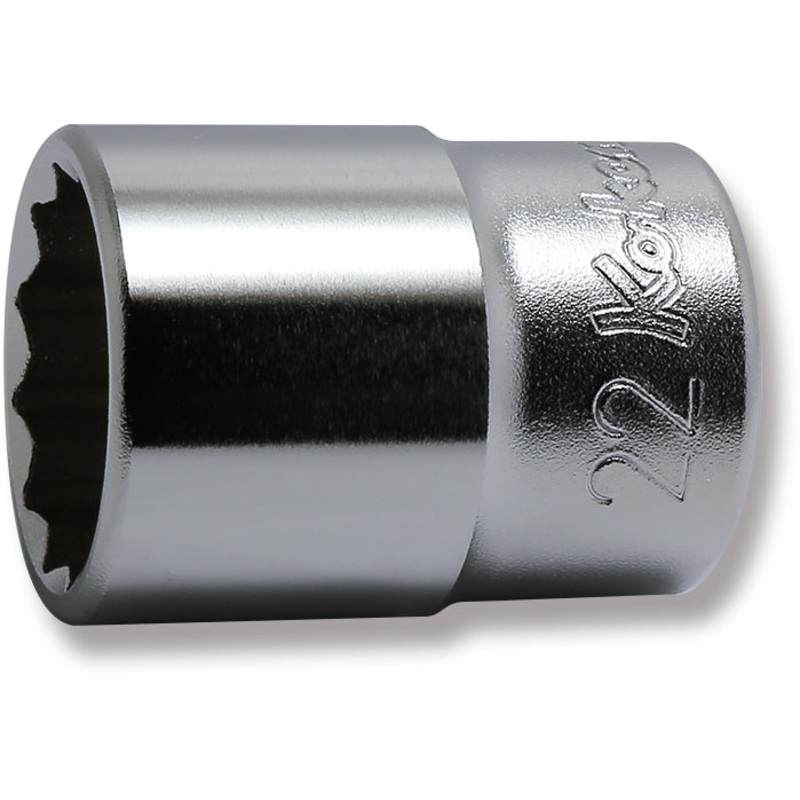Ko-ken Tools 1/2 Sq. Dr. Chrome Metric 12 Point Socket 22mm