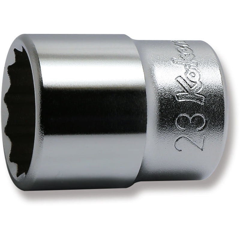 Ko-ken Tools 1/2 Sq. Dr. Chrome Metric 12 Point Socket 23mm