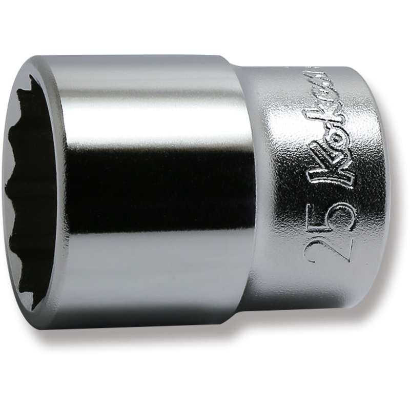 Ko-ken Tools 1/2 Sq. Dr. Chrome Metric 12 Point Socket 25mm