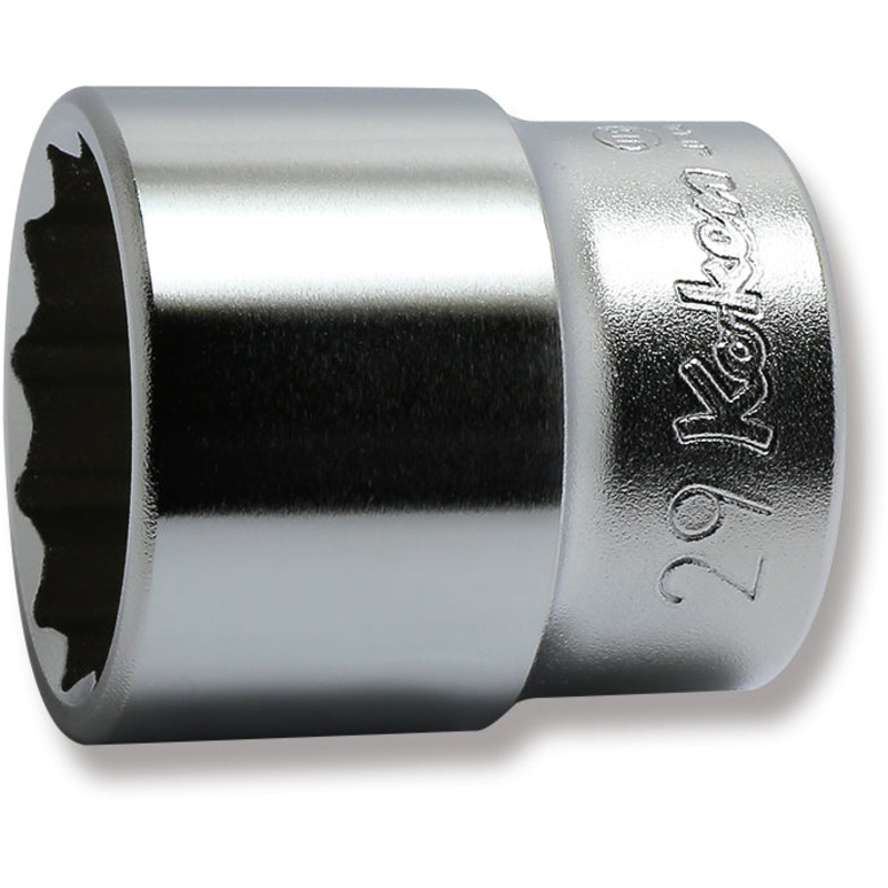 Ko-ken Tools 1/2 Sq. Dr. Chrome Metric 12 Point Socket 29mm
