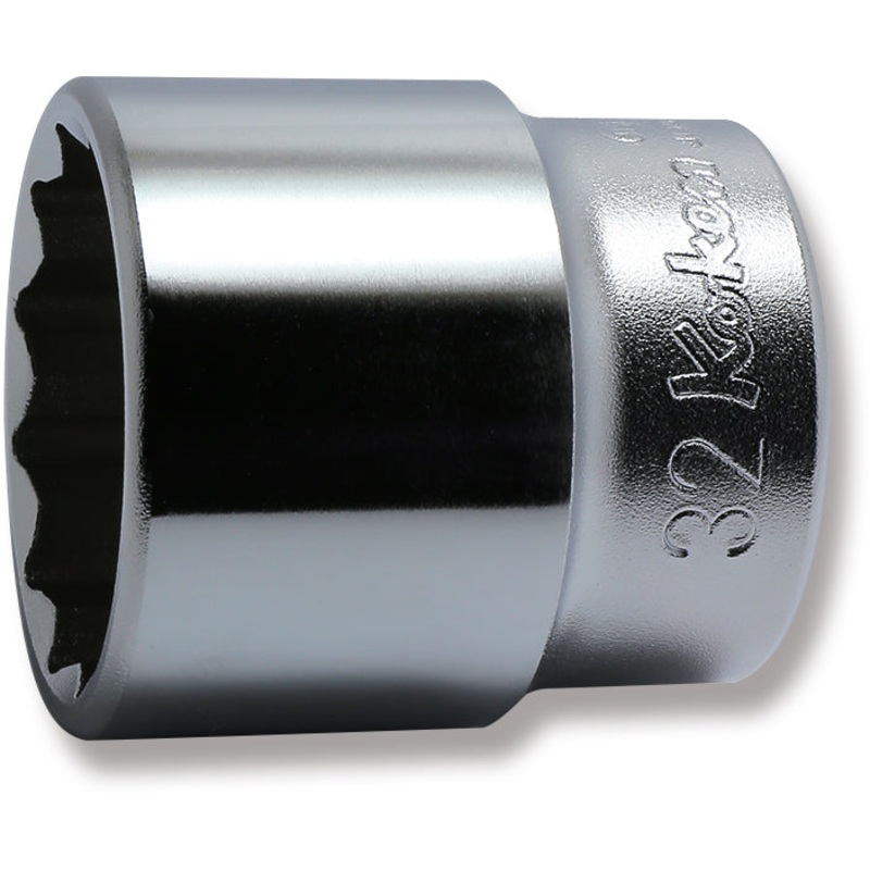 Ko-ken Tools 1/2 Sq. Dr. Chrome Metric 12 Point Socket 32mm