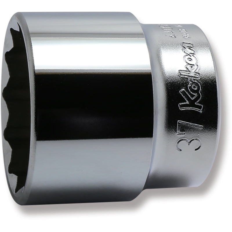Ko-ken Tools 1/2 Sq. Dr. Chrome Metric 12 Point Socket 37mm