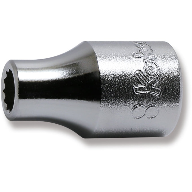 Ko-ken Tools 1/2 Sq. Dr. Chrome Metric 12 Point Socket 8mm