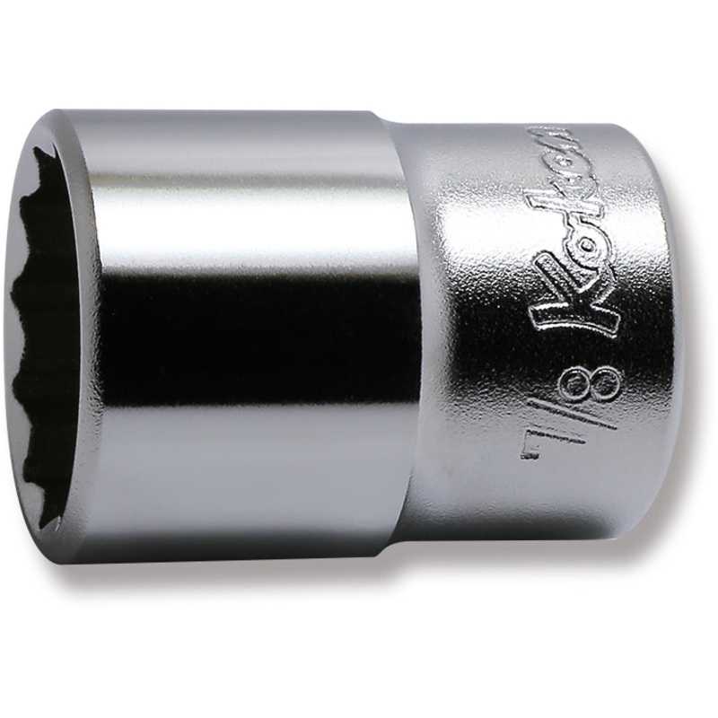 Ko-ken Tools 1/2 Sq. Dr. Chrome SAE 12 Point Socket 7/8
