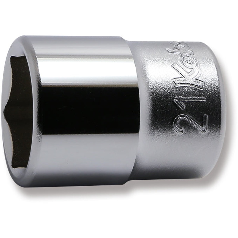 Ko-ken Tools 1/2 Sq. Dr. Chrome 6 Point Metric Socket 21mm