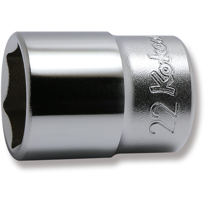 Ko-ken Tools 1/2 Sq. Dr. Chrome 6 Point Metric Socket 22mm