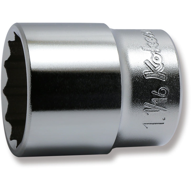 Ko-ken Tools 1/2 Sq. Dr. Chrome SAE 12 Point Socket 1.1/16