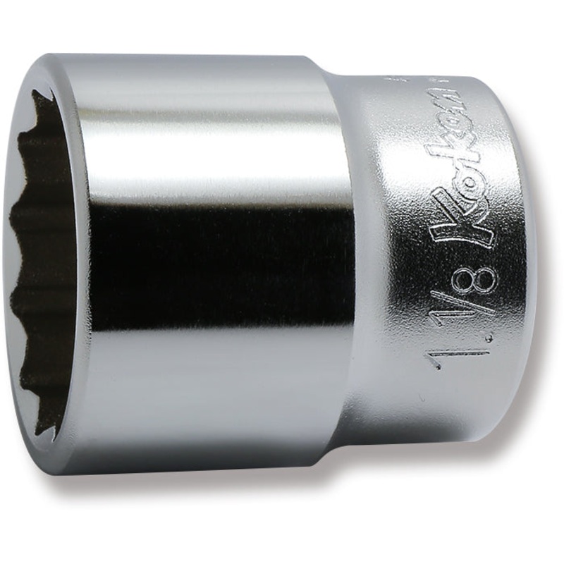 Ko-ken Tools 1/2 Sq. Dr. Chrome SAE 12 Point Socket 1.1/8