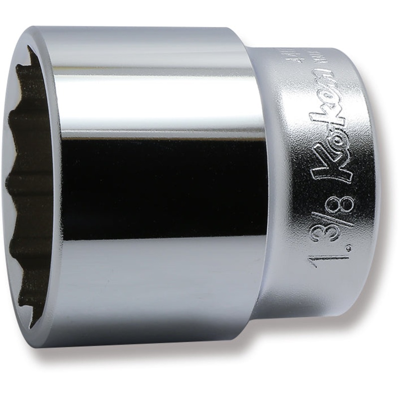 Ko-ken Tools 1/2 Sq. Dr. Chrome SAE 12 Point Socket 1.3/8