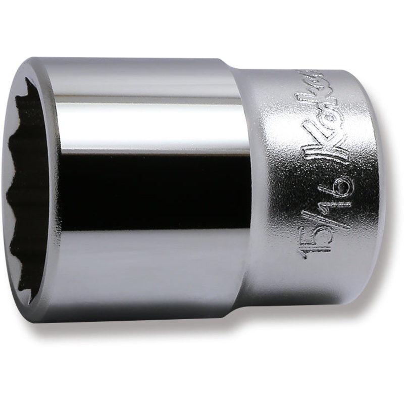 Ko-ken Tools 1/2 Sq. Dr. Chrome SAE 12 Point Socket 15/16