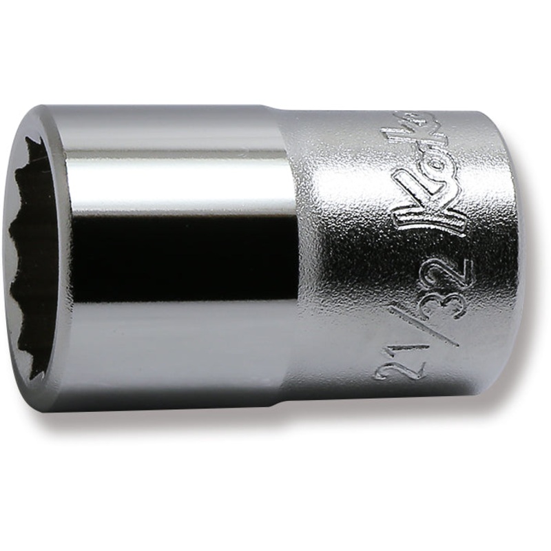 Ko-ken Tools 1/2 Sq. Dr. Chrome SAE 12 Point Socket 21/32
