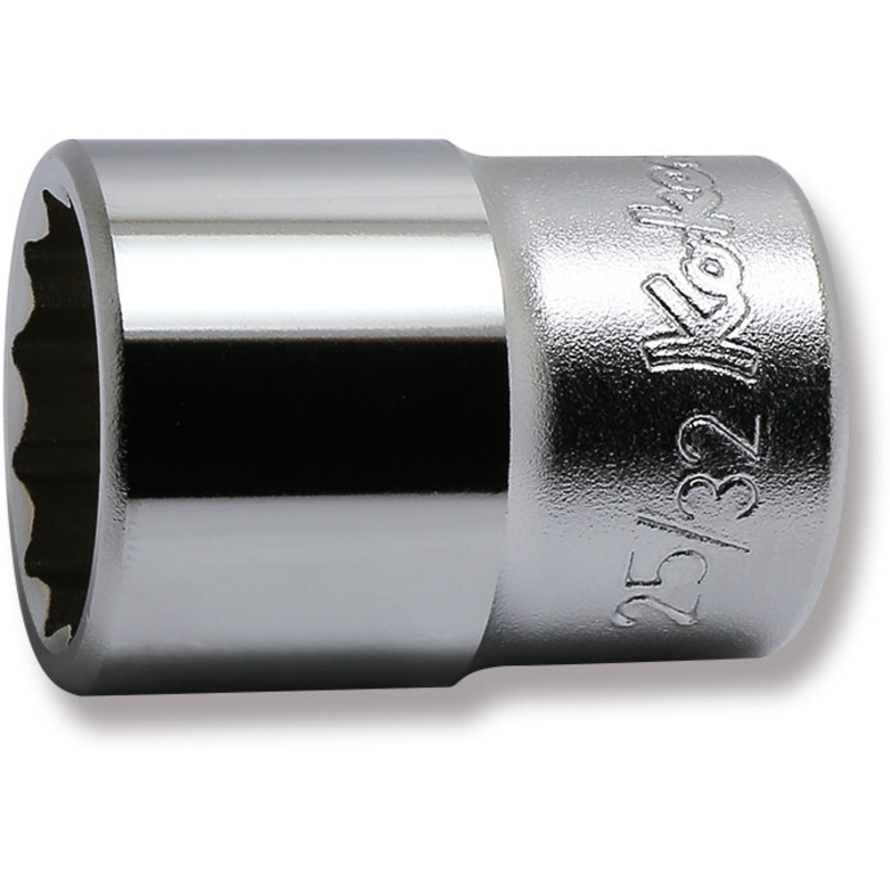 Ko-ken Tools 1/2 Sq. Dr. Chrome SAE 12 Point Socket 25/32